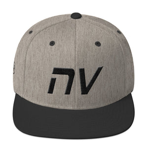 Nevada - Flat Brim Hat - Black Embroidery - NV - Many Hat Color Options Available