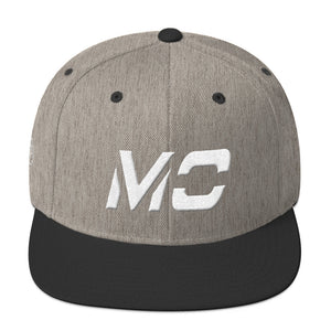 Missouri - Flat Brim Hat - White Embroidery - MO - Many Hat Color Options Available