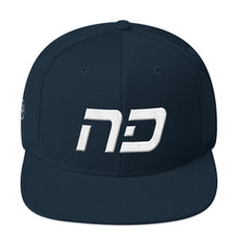 North Dakota - Flat Brim Hat - White Embroidery - ND - Many Hat Color Options Available