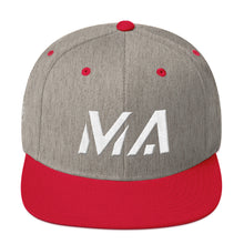 Massachusetts - Flat Brim Hat - White Embroidery - MA - Many Hat Color Options Available