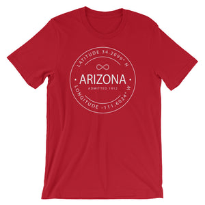 Arizona - Short-Sleeve Unisex T-Shirt - Latitude & Longitude