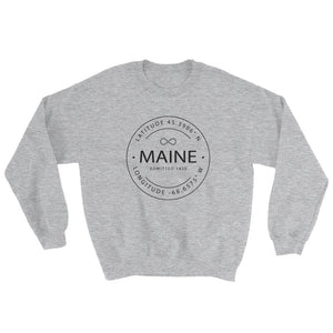 Maine - Crewneck Sweatshirt - Latitude & Longitude