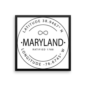 Maryland - Framed Print - Latitude & Longitude