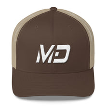 Maryland - Mesh Back Trucker Cap - White Embroidery - MD - Many Hat Color Options Available