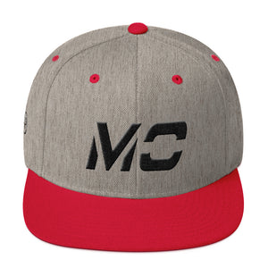 Missouri - Flat Brim Hat - Black Embroidery - MO - Many Hat Color Options Available