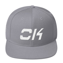 Oklahoma - Flat Brim Hat - White Embroidery - OK - Many Hat Color Options Available
