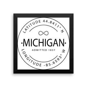 Michigan - Framed Print - Latitude & Longitude