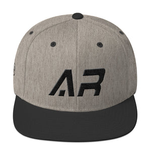 Arkansas - Flat Brim Hat - Black Embroidery - AR - Many Hat Color Options Available