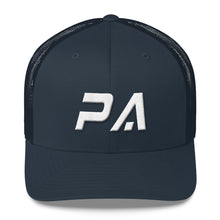 Pennsylvania - Mesh Back Trucker Cap - White Embroidery - PA - Many Hat Color Options Available