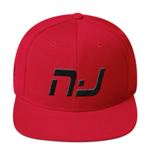 New Jersey - Flat Brim Hat - Black Embroidery - NJ - Many Hat Color Options Available