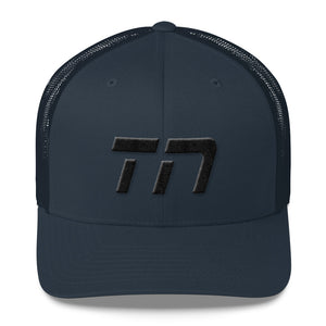 Tennessee - Mesh Back Trucker Cap - Black Embroidery - TN - Many Hat Color Options Available