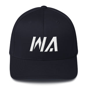Washington - Structured Twill Cap - White Embroidery - WA - Many Hat Color Options Available