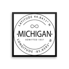 Michigan - Framed Print - Latitude & Longitude