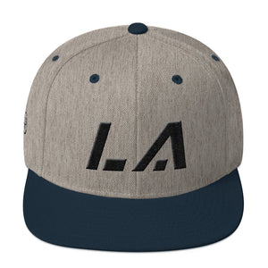 Louisiana - Flat Brim Hat - Black Embroidery - LA - Many Hat Color Options Available
