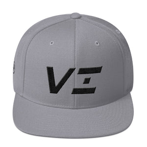 Virgin Islands - Flat Brim Hat - Black Embroidery - VI - Many Hat Color Options Available
