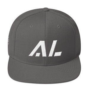 Alabama - Flat Brim Hat - White Embroidery - AL - Many Hat Color Options Available