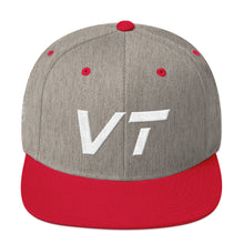 Vermont - Flat Brim Hat - White Embroidery - VT - Many Hat Color Options Available