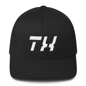 Texas - Structured Twill Cap - White Embroidery - TX - Many Hat Color Options Available