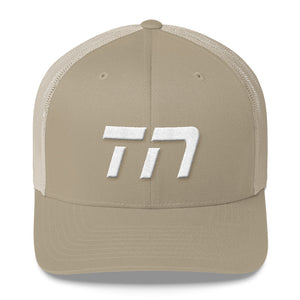 Tennessee - Mesh Back Trucker Cap - White Embroidery - TN - Many Hat Color Options Available