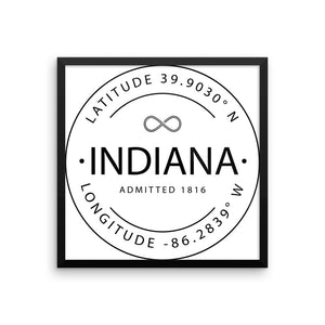 Indiana - Framed Print - Latitude & Longitude